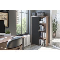 Aquarius Bookcase with Adjustable Shelves and Sliding Door