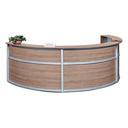 Compass Three Person Curved Reception Desk - 142"W x 72"D