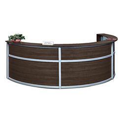 Compass Three Person Curved Reception Desk - 142"W x 72"D