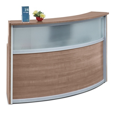 Compass Reception Desk with Glass Panel - 72"W x 30"D