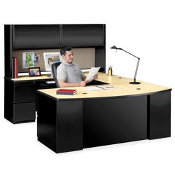 Bowfront U-Desk with Hutch