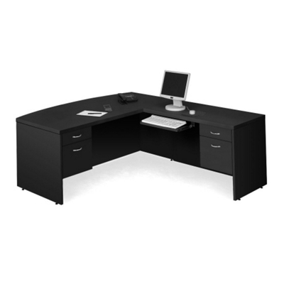 Bow Front L-Shaped Desk with Right Return