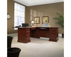 Heritage Hill Reversible L-Shaped Desk with Drawer Storage - 72" W
