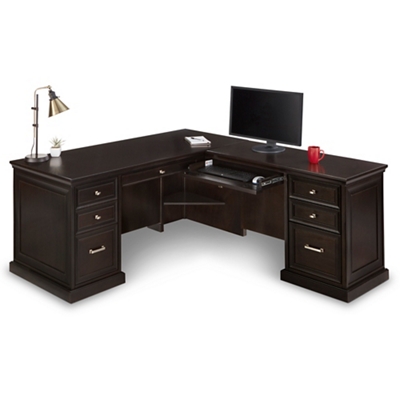 Modern Black L Shape Executive Desk Drawers Set & Cabinet Large Office Desk Left Hand