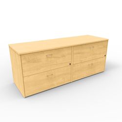 Four Drawer Lateral File Credenza - 72"W x 24"D