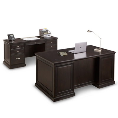 Statesman Two-Piece Executive Desk and Credenza Set