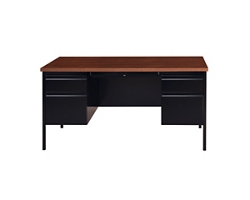 Midland Double-Pedestal Steel Desk - 60 W x 30 D