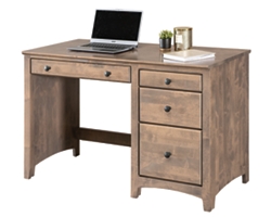 Shaker Home Office Solid Wood Single Pedestal Four Drawer Desk - 45"W