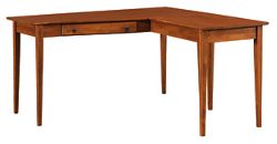 Shaker Home Office Solid Wood L-Shaped Wedge Writing Desk - 56”W