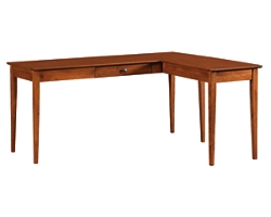 Shaker Home Office Solid Wood L-Shaped Writing Desk - 65”W