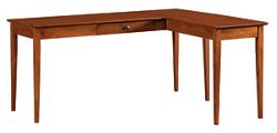 Shaker Home Office Solid Wood L-Shaped Writing Desk - 65”W