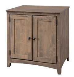Solid Wood Two Door Storage Cabinet - 28.5"W