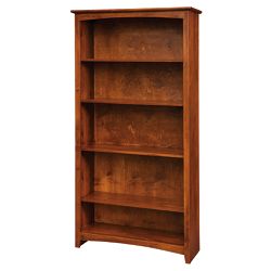 Shaker Home Office 5-Shelf Solid Wood Bookcase - 72"H