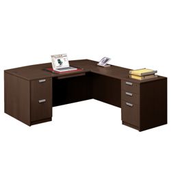 Contemporary Bow Front L-Shaped Desk