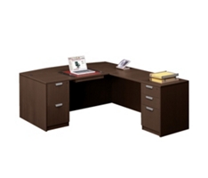 Contemporary Bow Front L-Shaped Desk