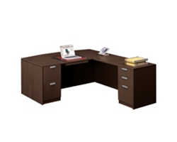 Contemporary Bow Front L-Shaped Desk