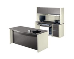 Connexion Desk Office Suite with Credenza and Storage Hutch - 71"W