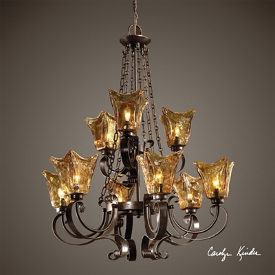 Amber Nine Light Chandelier