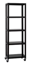 RTA Mobile 5-Shelf Bookcase – 24" W x 72" H