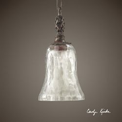 Clear Seeded Glass Pendant Light