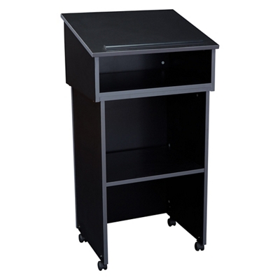 Mobile Lectern with Shelf