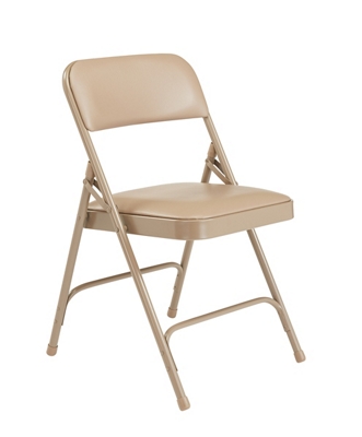 Vinyl Upholstered Double Hinge Folding Chair