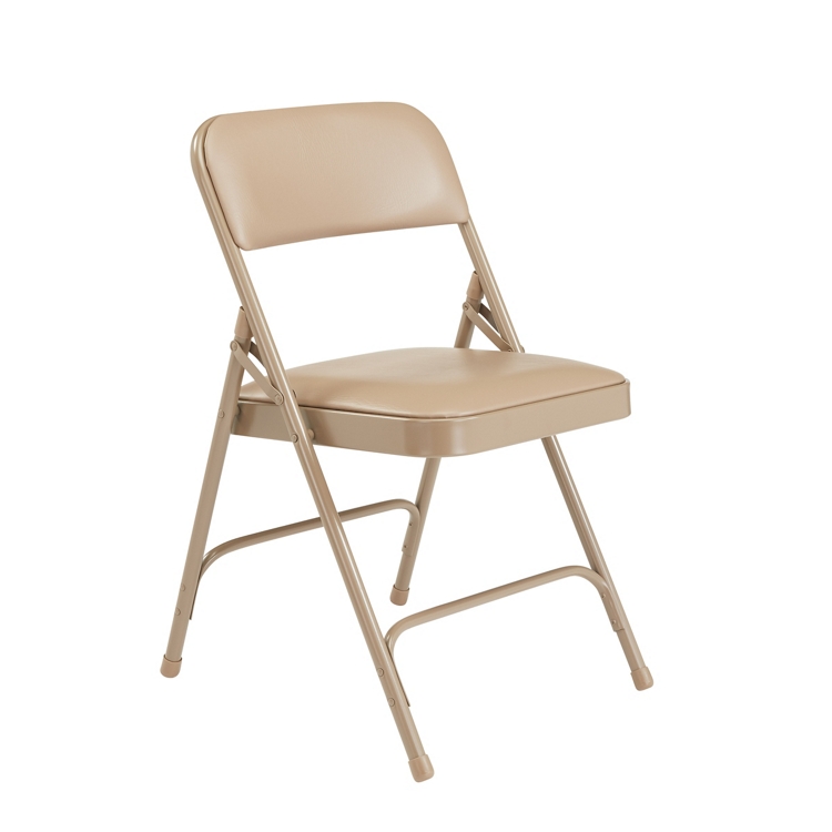 Vinyl Upholstered Double Hinge Folding Chair