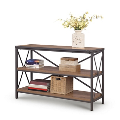 Rivet 48"W x 30"H Three Tier Bookcase