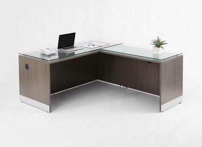 Esquire L-Shaped Desk with Reversible Return - 66"W