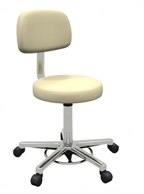 Helix Doctor Stool with Chrome Base and Back Rest