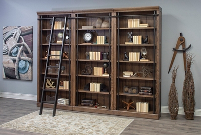 Avondale Bookcase Wall Unit with Metal Ladder - 94"H