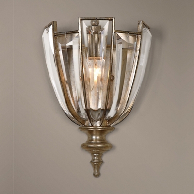Beveled Crystal Wall Sconce Light
