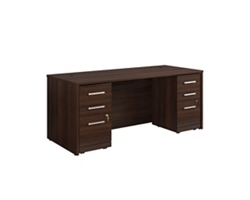 Affirm Desk w/ 2 3-Drawer Mobile File Pedestals – 71"W x 29.5"D
