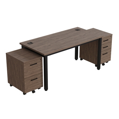 Cortez 60” Table Desk and Mobile Pedestals Set