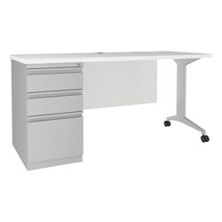 Single Pedestal Modern Teacher Desk - 60"W x 24"D