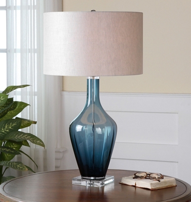 Blue Glass Table Lamp