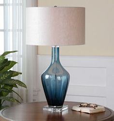 Blue Glass Table Lamp