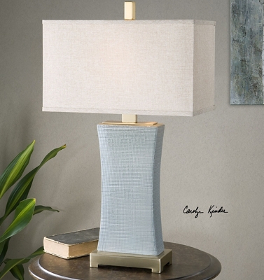 Pale blue table store lamp