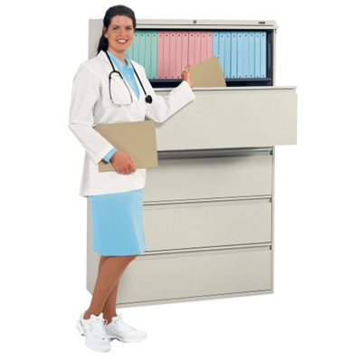 Five-Drawer 42" Wide Lateral File