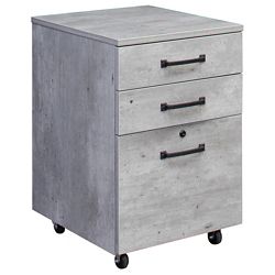 Office Mobile File Cabinet with 3 Drawers White Wooden Storage Unit with Caster Wheels Under Table Pedestal Side File Document Cabinet Black 