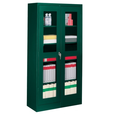 36 W X 18 D X 72 H Storage Cabinet With See Thru Doors By Tennsco