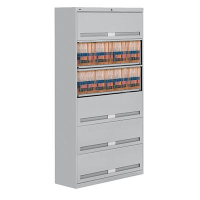 Fixed Shelf Lateral File with Six Shelves - 76"H