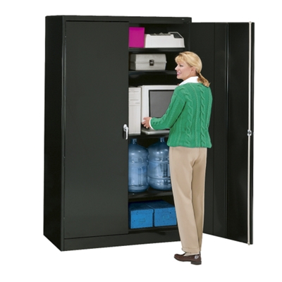 Fully Assembled Jumbo Steel Storage Cabinet - 18"D