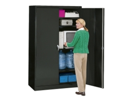 Fully Assembled Jumbo Steel Storage Cabinet - 24"D