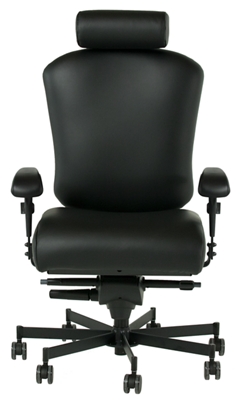 Dauerhaft 24/7 Leather Chair with Headrest and Flip Arms