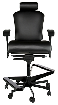 Dauerhaft 24/7 Two-Step Leather Flip Arm Stool with Headrest - 23"W Seat