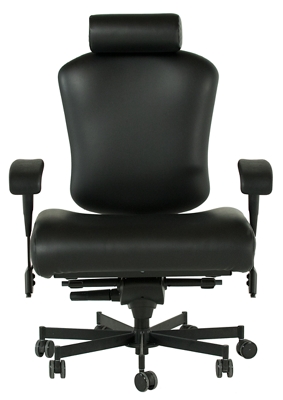 Dauerhaft 24/7 Wide Leather Chair with Headrest and Flip Arms