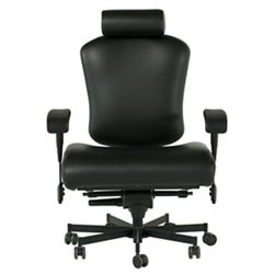 Dauerhaft 24/7 Wide Leather Chair with Headrest and Flip Arms