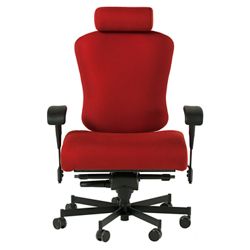 Dauerhaft 24/7 Wide Fabric Chair with Headrest and Flip Arms