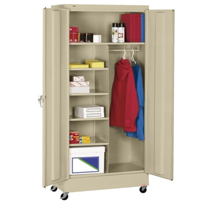 48"W x 24"D x 85"H Mobile Wardrobe Storage Cabinet
